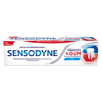 SENSODYNE Sensitivity & Gum zubná pasta 75 ml (Zubné pasty na citlivé zuby a ďasná) - Čistiace, Ochranný, Bieliace