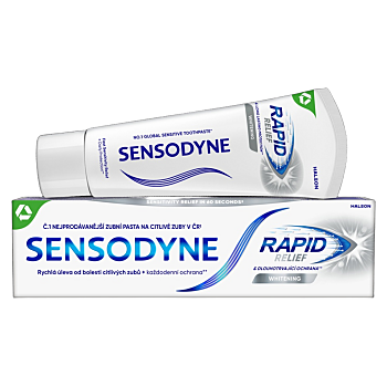 SENSODYNE Rapid Whitening zubná pasta 75 ml (Bieliace zubné pasty) - Upokojujúci, Ochranný, Bieliace, Ošetrujúci