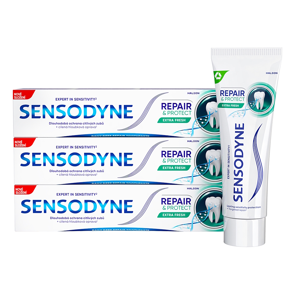SENSODYNE Zubná pasta Repair&Protect Extra Fresh s fluoridom 3 x 75 ml
