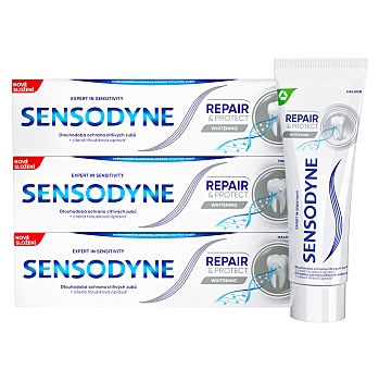 SENSODYNE zubná pasta Repair & Protect Whitening 3 x 75 ml (Zubné pasty na citlivé zuby a ďasná)