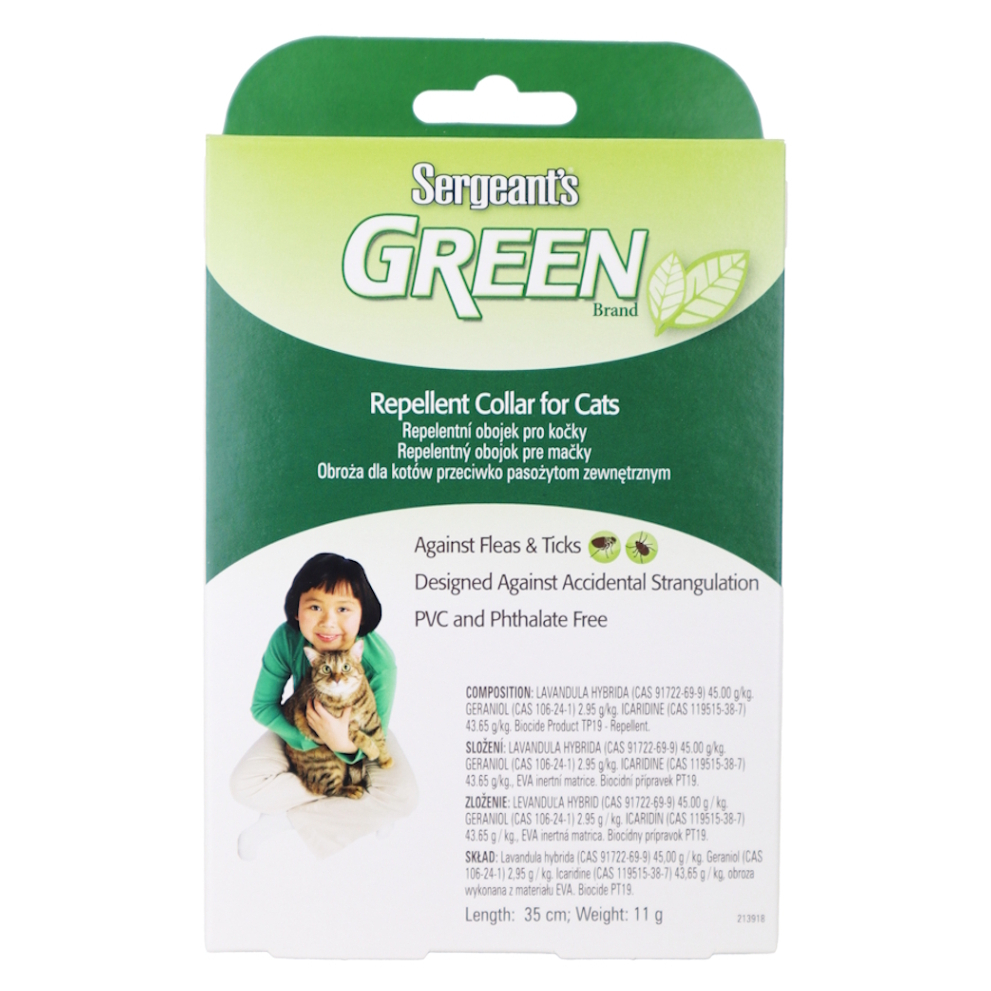 SERGEANT´S Green repelentný obojok pre mačky 35 cm 1 kus