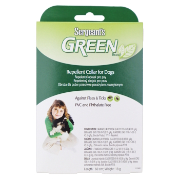 SERGEANT´S Green repelentný obojok pre psy 60 cm 1 kus (Obojky proti kliešťom a blchám pre psov) - Prírodné