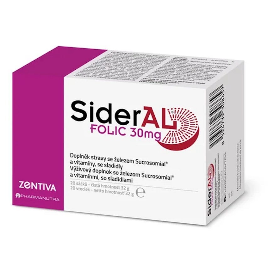 SiderAL Folic vrecúška s obsahom železa 20 ks kúpite na Mojalekaren.sk