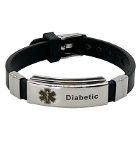 DIA-WAY Silikónový náramok Diabetic, Farba: Čierna