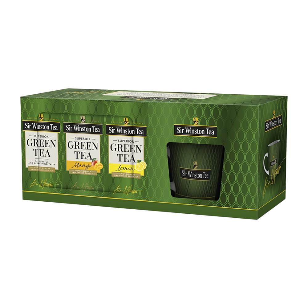 SIR WINSTON Green tea zelené čaje s hrnčekom 60 sáčkov