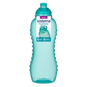 SISTEMA Hydrate Fľaša Squeeze Twist ‘n’ Sip zelená 460 ml (Fľaše pre športovcov)