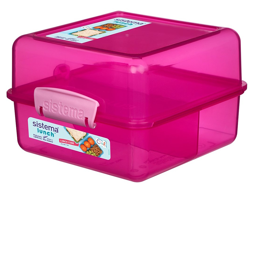 E-shop SISTEMA Lunch Krabička na obed s 2 oddielmi ružová 1,4 l
