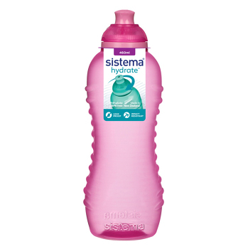 SISTEMA Hydrate Fľaša Squeeze Twist ‘n’ Sip ružová 460 ml