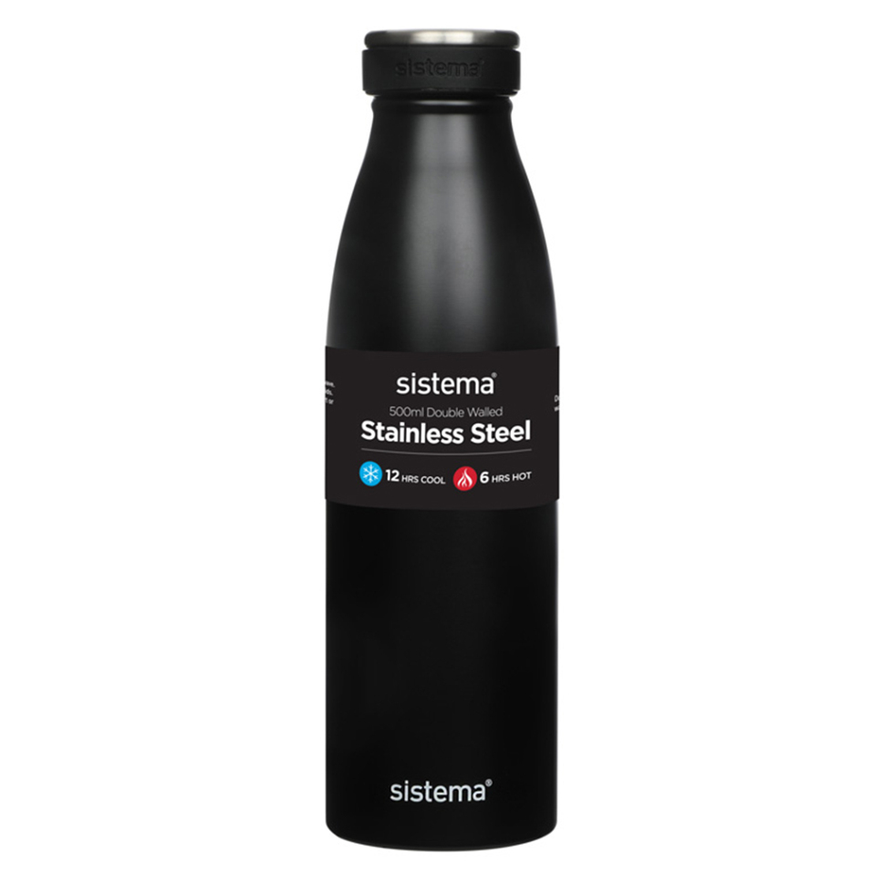 E-shop SISTEMA Hydrate Termofľaša Stainless Steel čierna 500 ml