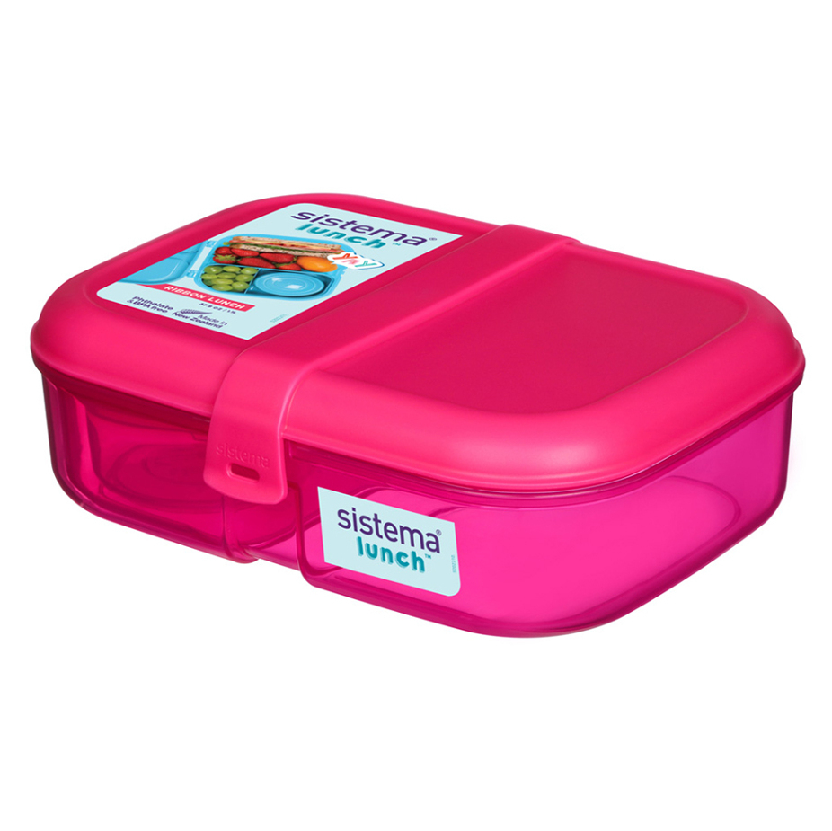 E-shop SISTEMA Lunch Krabička 3komory + kelímok ružová 1,1l