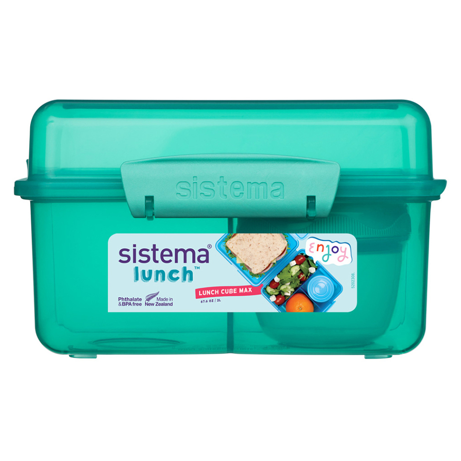 E-shop SISTEMA Lunch Krabička 3 komory + téglik (viečko) zelená 2 l
