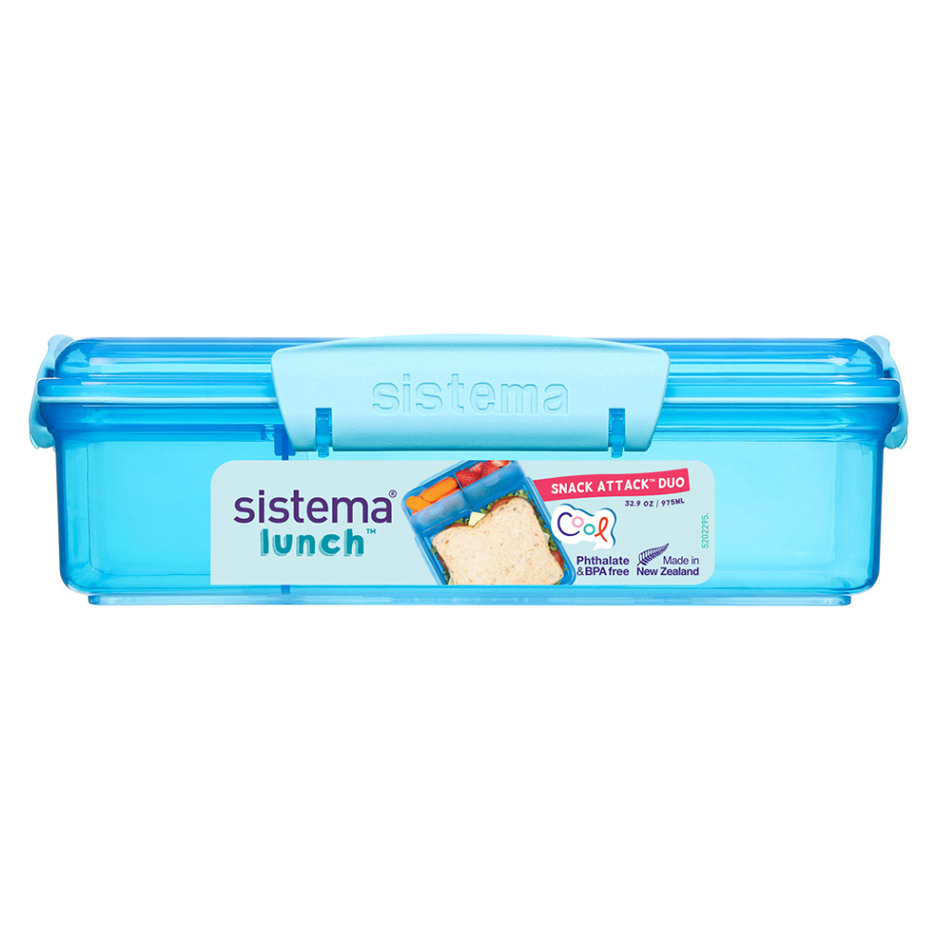 SISTEMA LUNCH Krabička na desiatu s 2 priehradkami modrá 975 ml