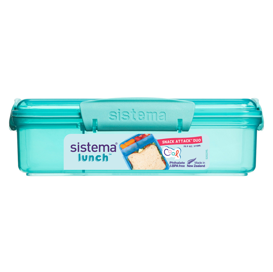 SISTEMA LUNCH Krabička na desiatu s 2 priehradkami zelená 975 ml