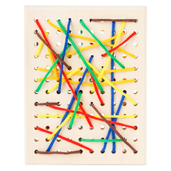 SMALL FOOT Drevená doska na prevliekanie (Vkladačky, spojovačky a puzzle) - Ostatné, Iné, Opakované použitie, Sada