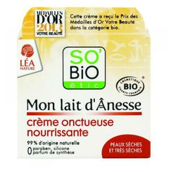 SO'BIO Bio krém výživný s obsahom oslieho mlieka 50 ml