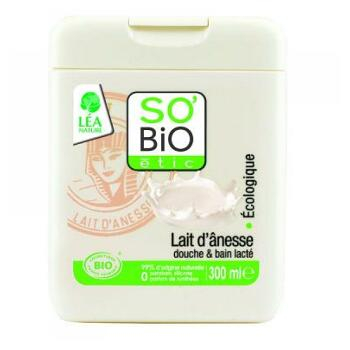 SO'BIO Bio sprchový gél a kúpeľový s oslím mliekom 300 ml