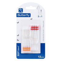 SOFTDENT Butterfly Medzizubná kefka + špáradlo XS/S 12 kusov