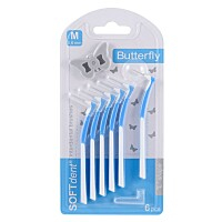 SOFTDENT Butterfly medzizubná kefka zahnutá M 6 ks