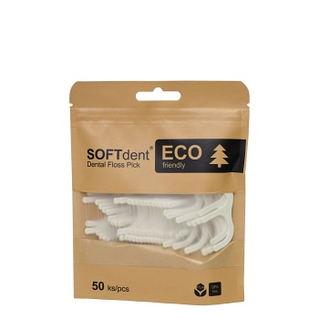 SOFTDENT ECO Dentálne špáradlá s niťou 50 ks