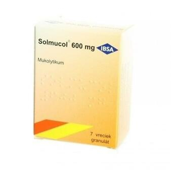 SOLMUCOL 600 mg 7 vreciek (Na vlhký kašeľ)