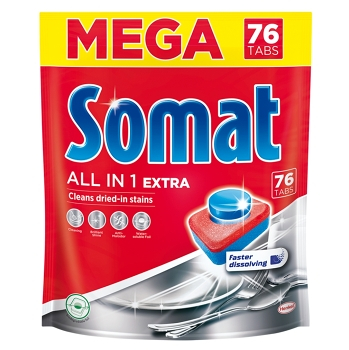 SOMAT All in 1 Mega Extra Tablety do umývačky riadu 76 ks