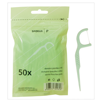 SPOKAR Dentálne špáradlá s niťou 50 kusov (Dentálne špáradládlá)