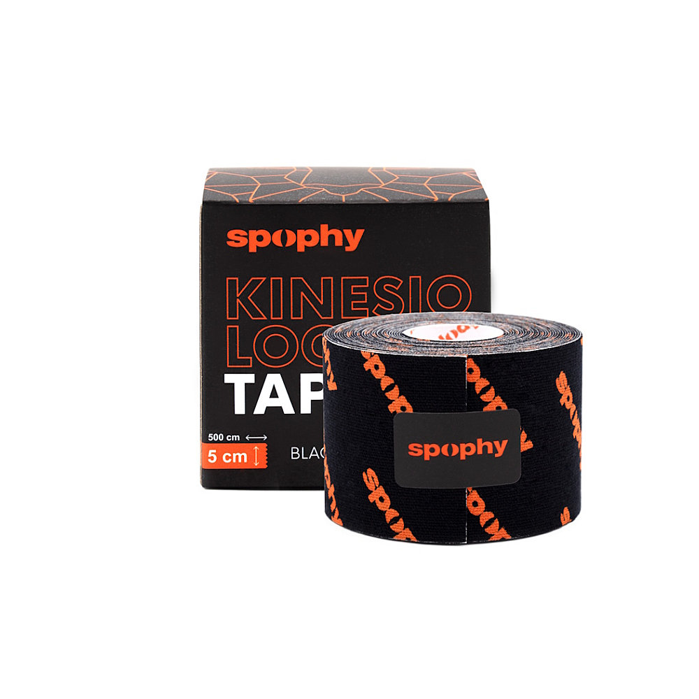 E-shop SPOPHY Kinesiology tape black tejpovacia páska čierna 5 cm x 5 m