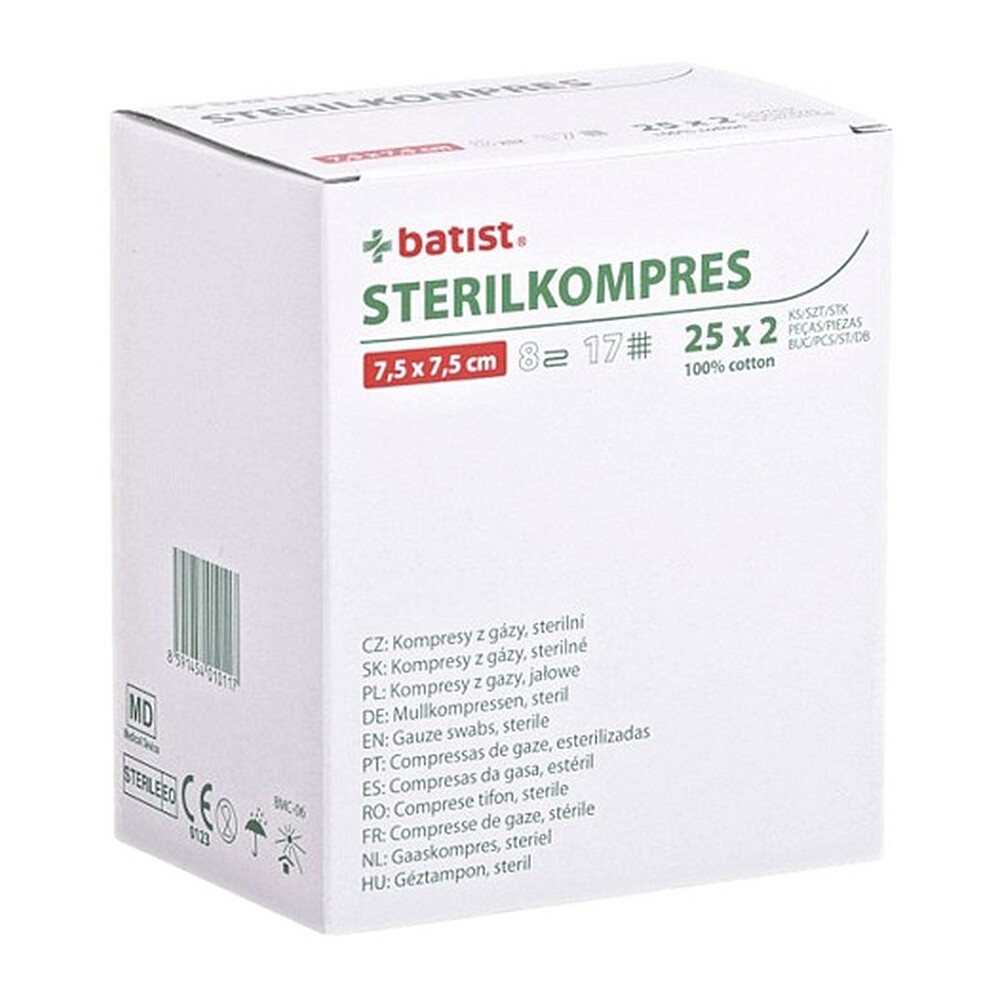 STERILKOMPRES 7.5x7.5cm 25x2 ks