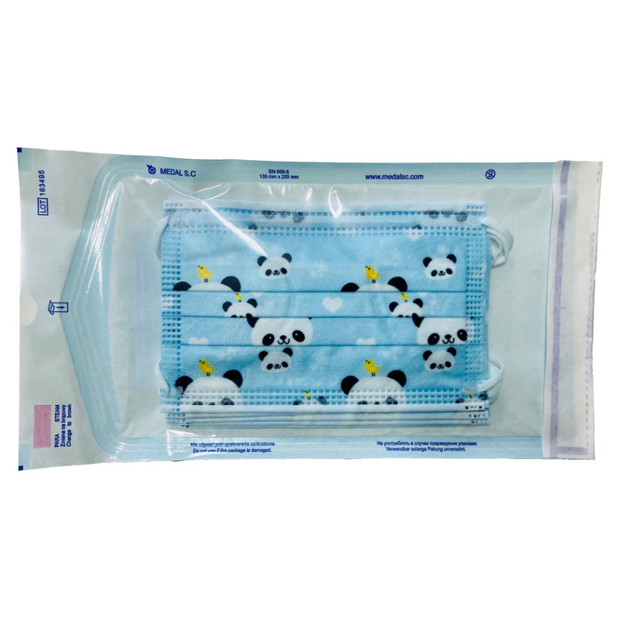 STERIWUND Ústenka detská modrá s gumičkami 5 kusov