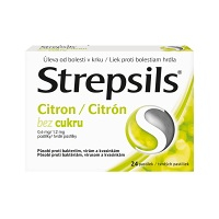 STREPSILS Citrón bez cukru 24 pastiliek