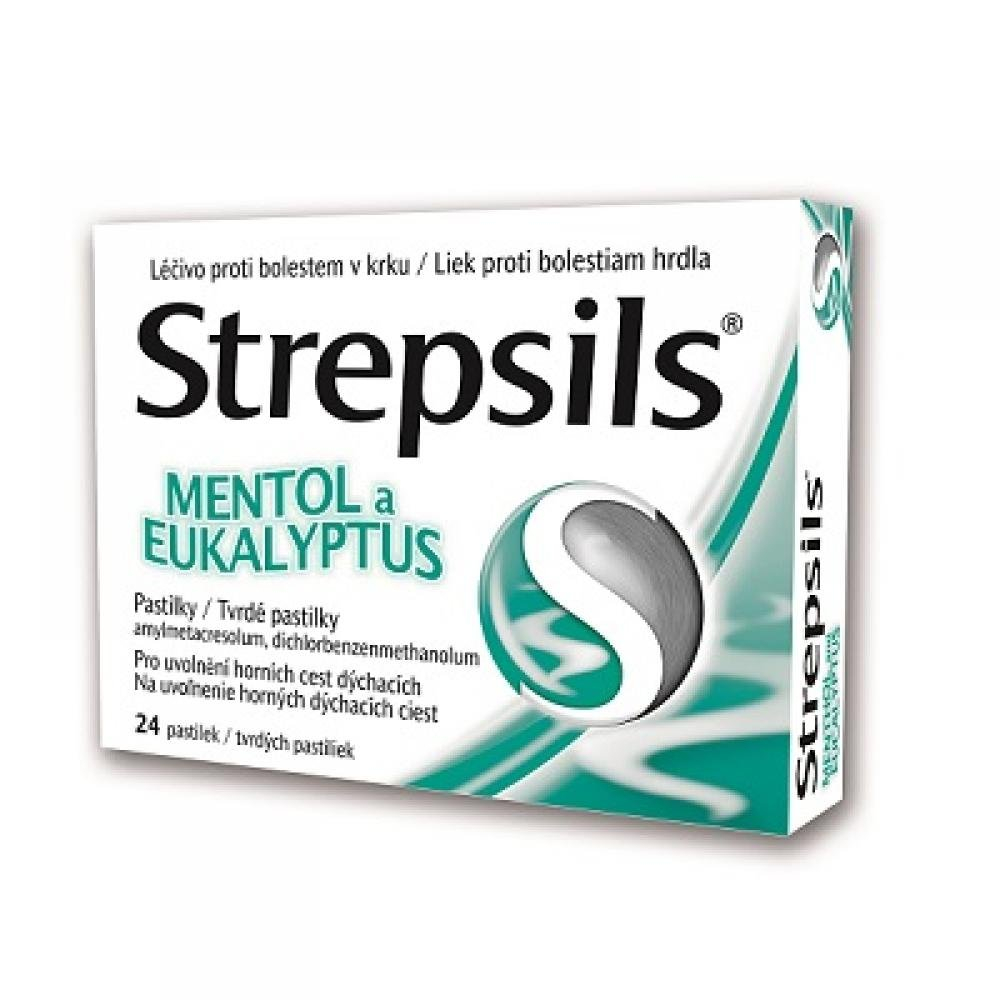 Obrázok STREPSILS Mentol a Eukalyptus 24 pastiliek