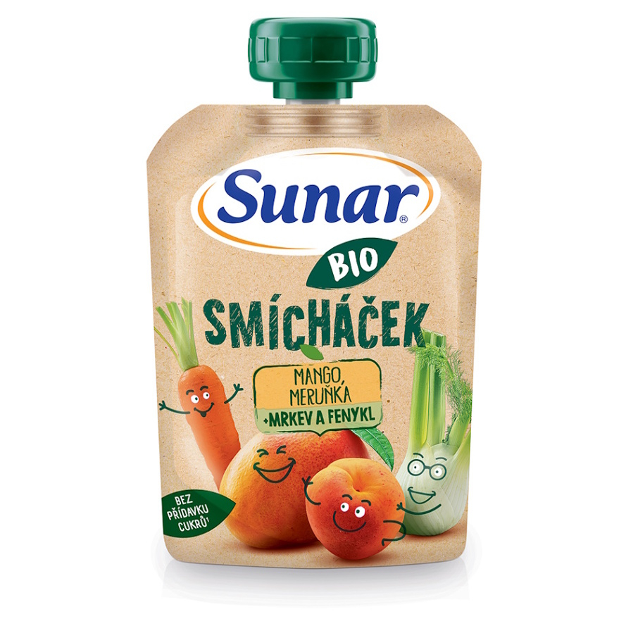 SUNAR Ovocné vrecko mango, marhuľa, mrkva, fenikel BIO 100 g kúpite na Mojalekaren.sk