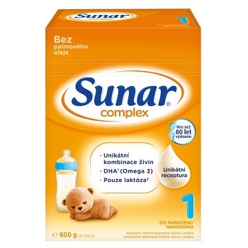 SUNAR Complex 1 Počiatočné dojčenské mlieko od 0 - 6 mesiacov 600 g