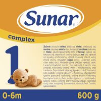 SUNAR Complex 1 Počiatočné dojčenské mlieko od 0 - 6 mesiacov 600 g