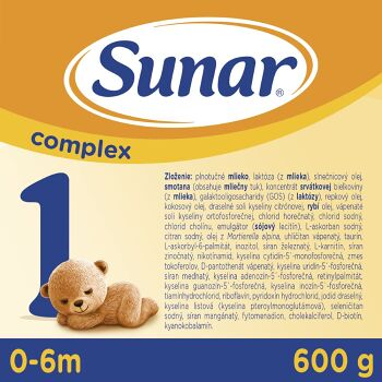 SUNAR Complex 1 Počiatočné dojčenské mlieko od 0 - 6 mesiacov 600 g