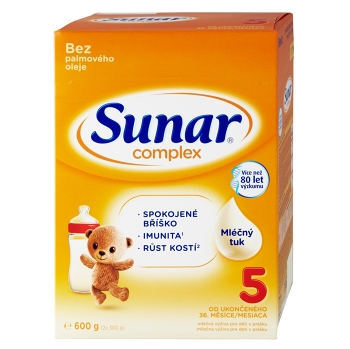SUNAR Complex 5 Pokračovacie mlieko pre malé deti od 36 mesiacov 600 g