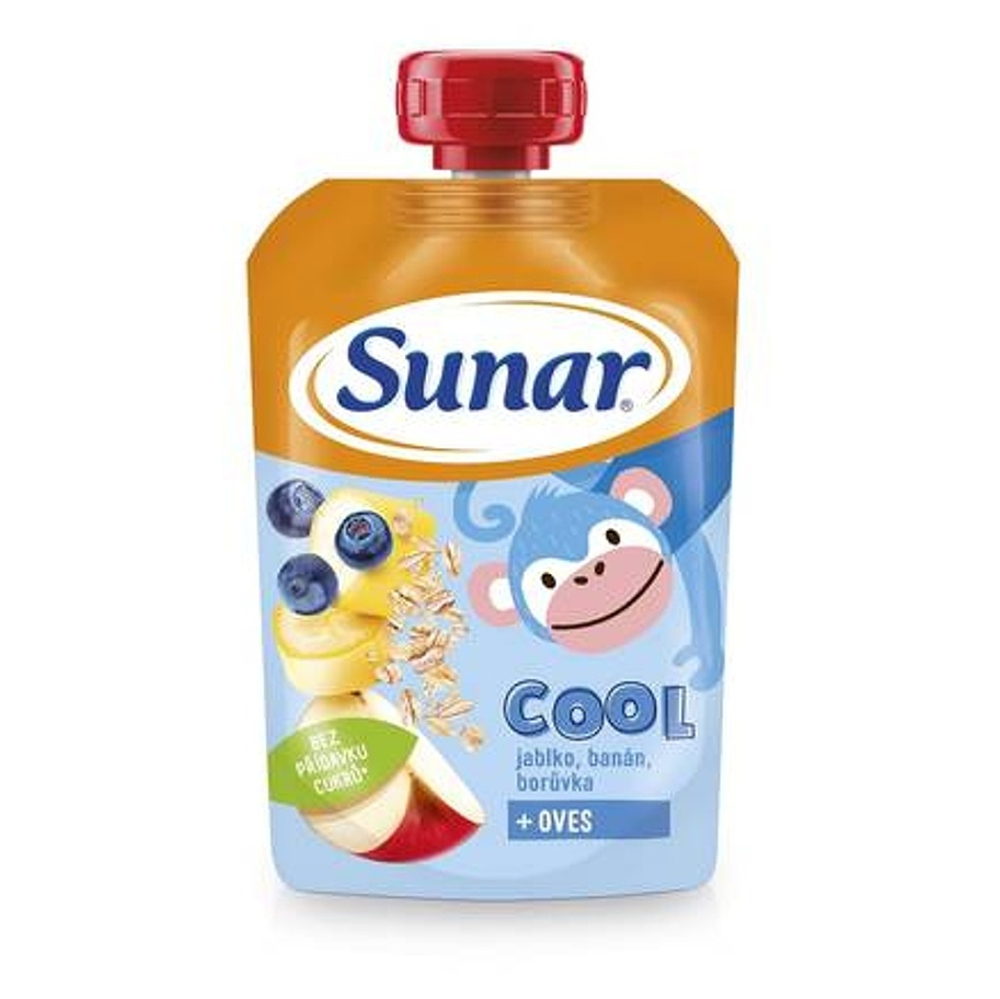 SUNAR Cool ovocné vrecko čučoriedka banán ovsené vločky 12m+ 110 g kúpite na Mojalekaren.sk