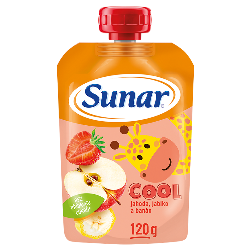 SUNAR Cool ovocná kapsička jahoda banán jablko 12 m+ 120 g kúpite na Mojalekaren.sk