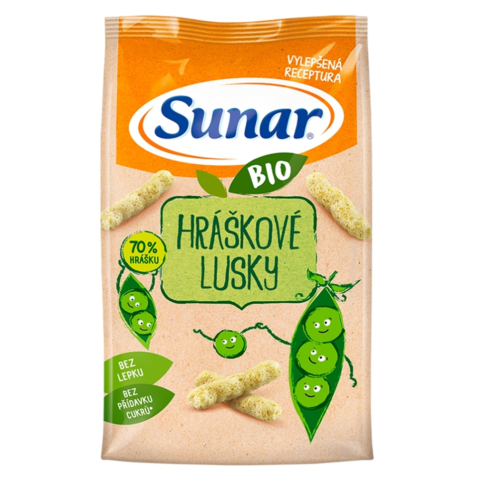 SUNAR Detské chrumky hráškovej struky BIO 45 g kúpite na Mojalekaren.sk