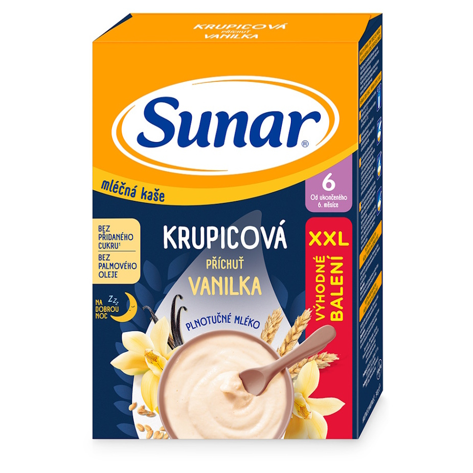 Sunar krupicová kaša na dobrú noc vanilková mliečna kaša 340 g kúpite na Mojalekaren.sk
