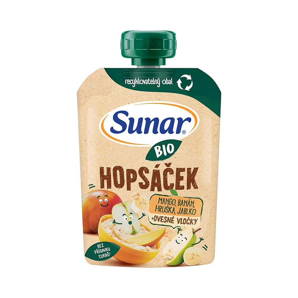 SUNAR Ovocné vrecko mango, banán, hruška a ovsené vločky BIO 100 g kúpite na Mojalekaren.sk