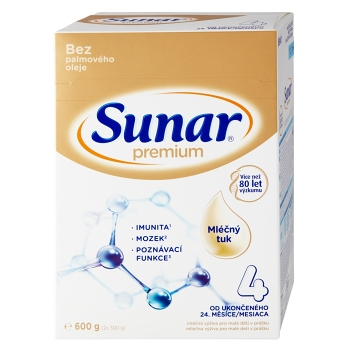 SUNAR Premium 4 Pokračovacie batoľacie mlieko od 24. mesiacov 600 g