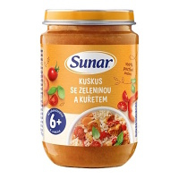 SUNAR Príkrm kuskus so zeleninou a kuraťom 6m+ 190 g