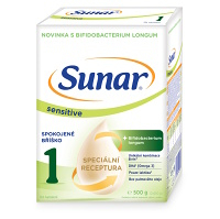 SUNAR Sensitive 1 počiatočné dojčenské mlieko 0-6m 500 g