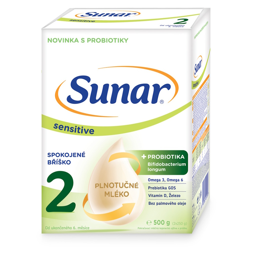 SUNAR Sensitive 2 pokračovacie dojčenské mlieko 6m+ 500 g kúpite na Mojalekaren.sk