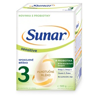 SUNAR Sensitive 3 pokračovacie dojčenské mlieko 12m+ 500 g