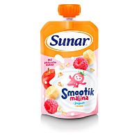 SUNAR Smootík malina jogurt a ovsené vločky 12m+ 120 g