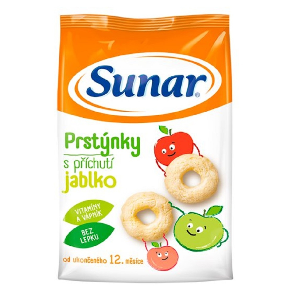 E-shop SUNAR Detské chrumky jablčné prstienky 12m + 50 g