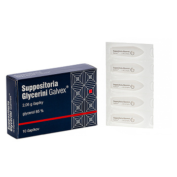 SUPPOSITORIA Glycerini léčiva 2,06 g 10 čapíkov