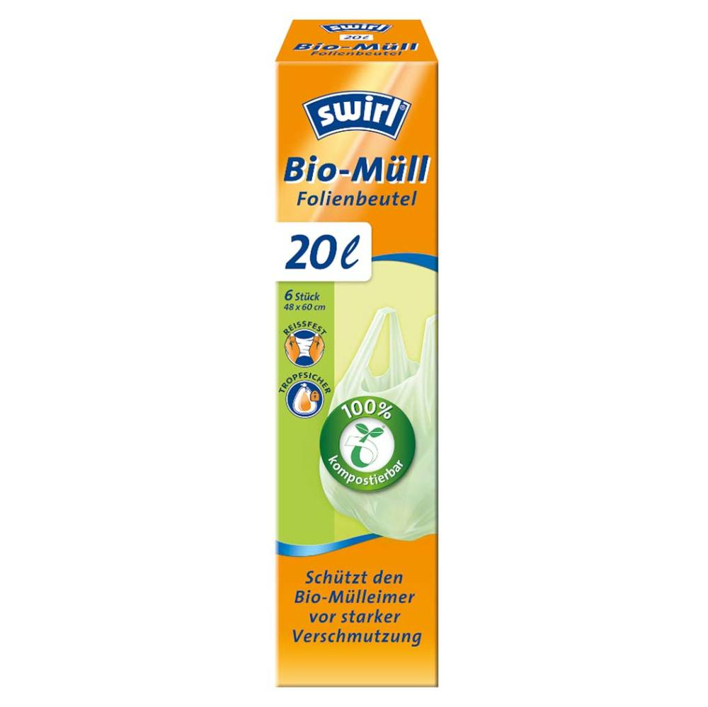 SWIRL BIO kompostovateľné vrecia s ušami 20 litrov 6 ks